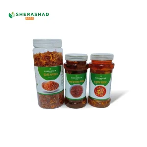 চিংড়ি বালাচাও ২০০ গ্রাম, রসুনের আচার ২৫০ গ্রাম ও গরুর মাংসের আচার ২৫০ গ্রাম